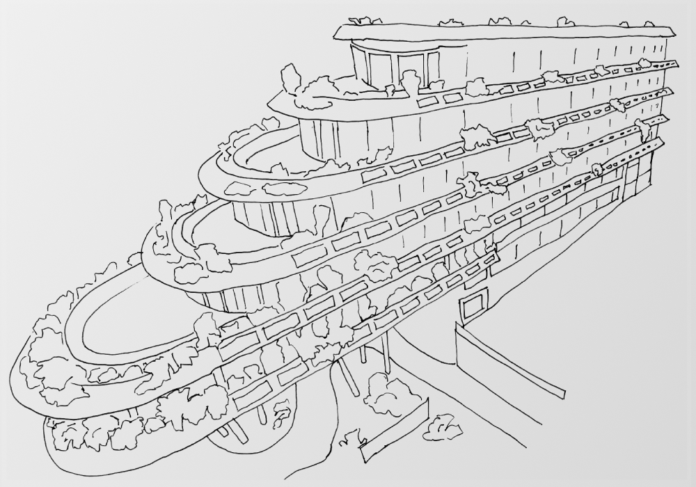 Skica zgradbe BW Green Building