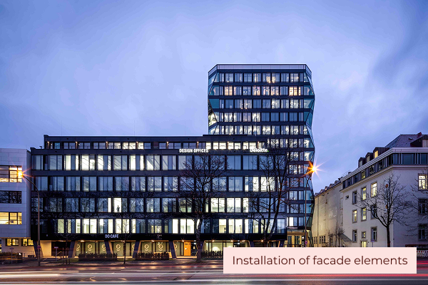 The Atlas Werksviertel building in Munich, where we worked on the installation of facade elements