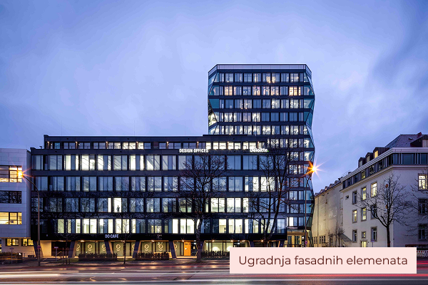 Ugradnja fasadnih elemenata u Atlas Werksviertel u Münchenu